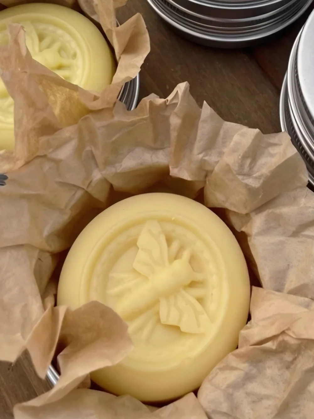 Homemade 100% Beeswax Lotion Bar Lavender Spearmint 1.3 oz Natural Body Moisturi